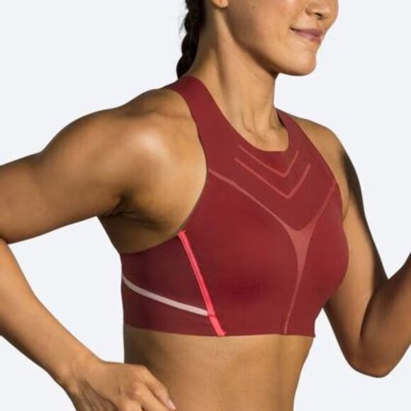 Brooks Dare High Neck Run Sports Bra (check measurements) Medium dark red - Picture 9 of 9